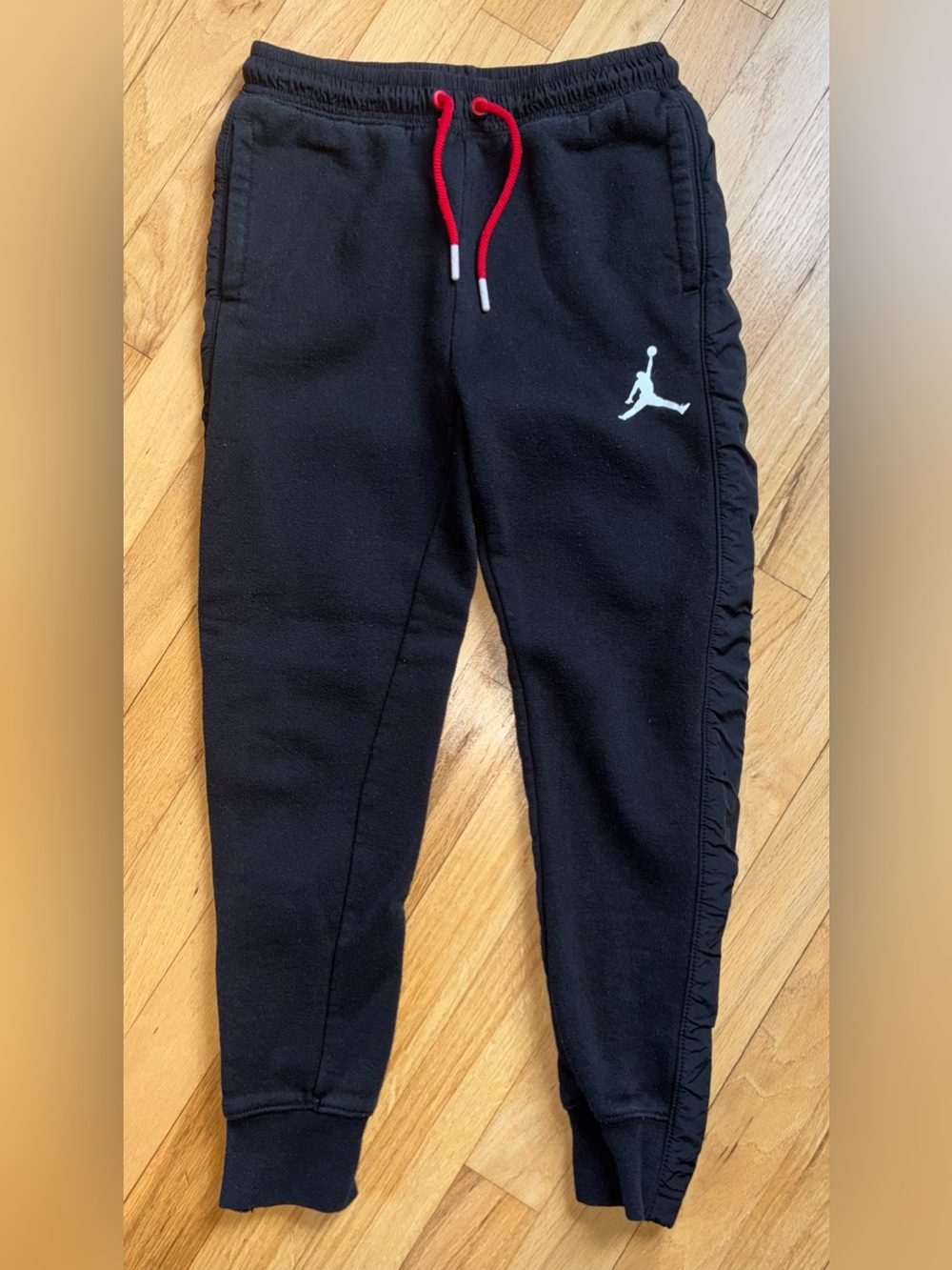 Jordan Black Joggers with Red Drawstring and White Jumpman